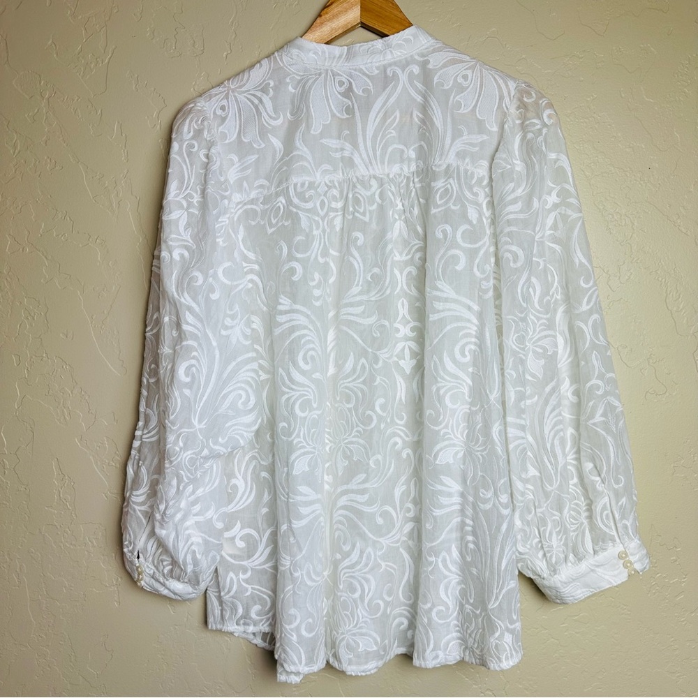 NEW Anthropologie Pilcro Bella Embroidered Buttondown Shirt Size XL - Picture 5 of 8